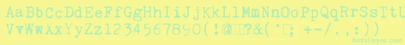 KingthingsTrypewriterフォントについての詳細 フォントKingthingsTrypewriter – 黄色い背景に緑の文字
