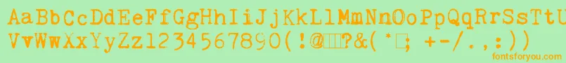 KingthingsTrypewriter Font – Orange Fonts on Green Background