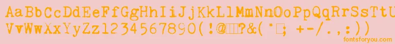 KingthingsTrypewriter Font – Orange Fonts on Pink Background