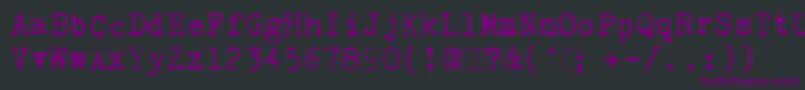 Шрифт KingthingsTrypewriter – фиолетовые шрифты на чёрном фоне