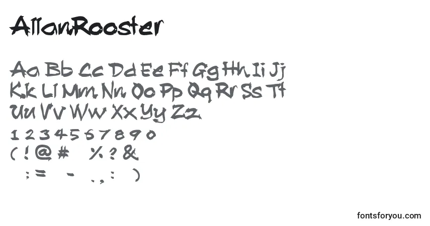 Schriftart AllanRooster – Alphabet, Zahlen, spezielle Symbole