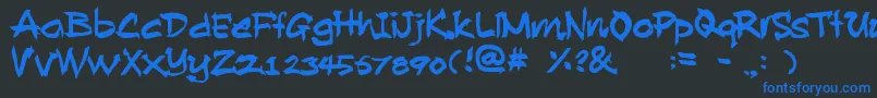 AllanRooster Font – Blue Fonts on Black Background