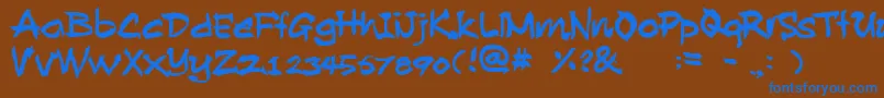 AllanRooster Font – Blue Fonts on Brown Background