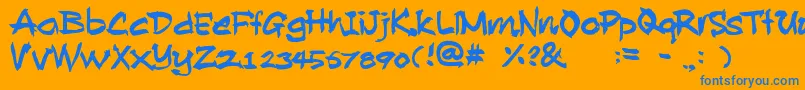 AllanRooster Font – Blue Fonts on Orange Background