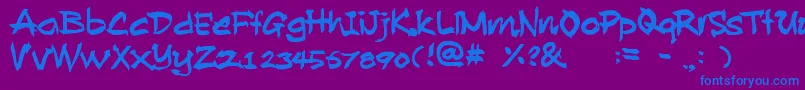 AllanRooster Font – Blue Fonts on Purple Background