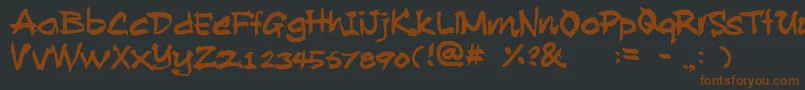 Weitere Informationen zur AllanRooster-Schriftart AllanRooster-Schriftart – Braune Schriften auf schwarzem Hintergrund