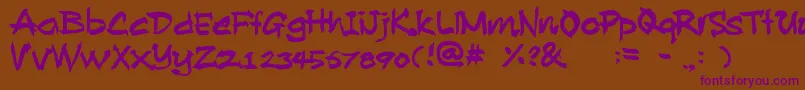 AllanRooster Font – Purple Fonts on Brown Background