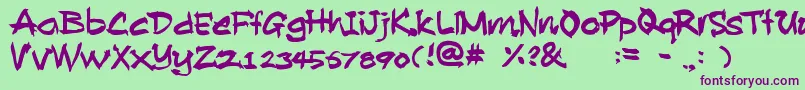 AllanRooster Font – Purple Fonts on Green Background