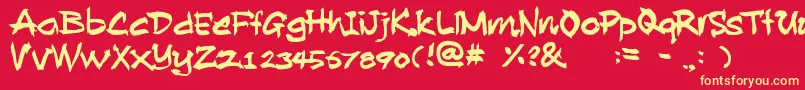 フォントAllanRooster – 黄色の文字、赤い背景