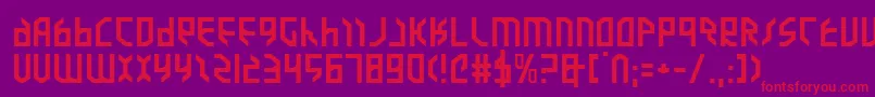 ValkyrieExpanded-fontti – punaiset fontit violetilla taustalla