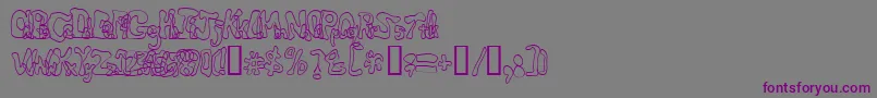 Critterisrad-Schriftart – Violette Schriften auf grauem Hintergrund