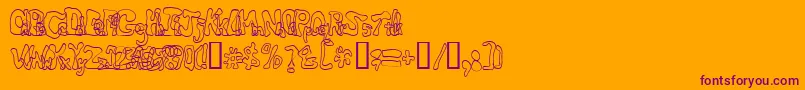 Шрифт Critterisrad – фиолетовые шрифты на оранжевом фоне