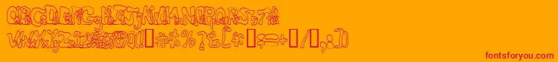 Critterisrad Font – Red Fonts on Orange Background