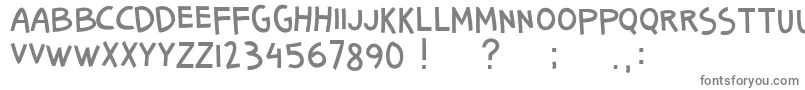 SenangBanyol-fontti – harmaat kirjasimet valkoisella taustalla