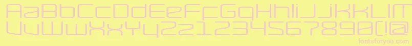 RaveWide-fontti – vaaleanpunaiset fontit keltaisella taustalla
