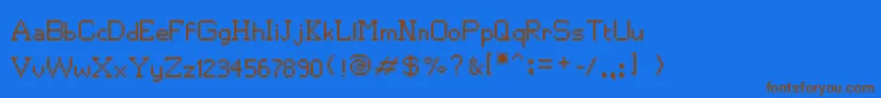 フォントMkr17 – 茶色の文字が青い背景にあります。