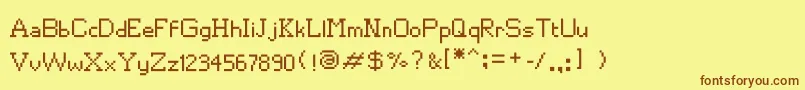 Шрифт Mkr17 – коричневые шрифты на жёлтом фоне