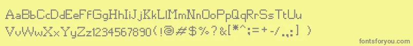 フォントMkr17 – 黄色の背景に灰色の文字