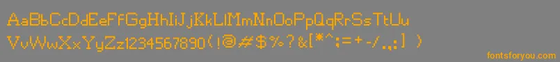 フォントMkr17 – オレンジの文字は灰色の背景にあります。