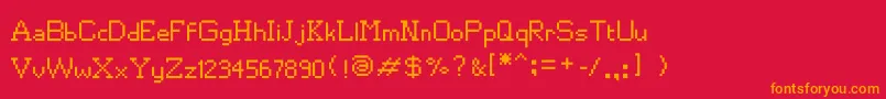 フォントMkr17 – 赤い背景にオレンジの文字