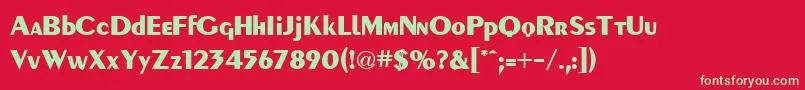 ForteBold Font – Green Fonts on Red Background