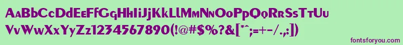 ForteBold Font – Purple Fonts on Green Background