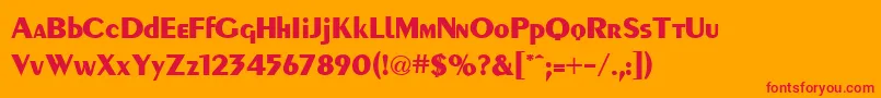 ForteBold Font – Red Fonts on Orange Background