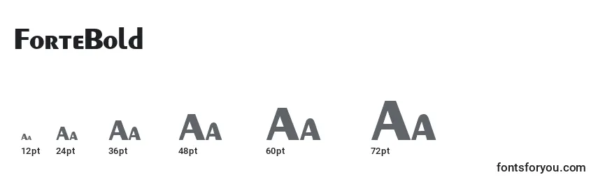 ForteBold Font Sizes