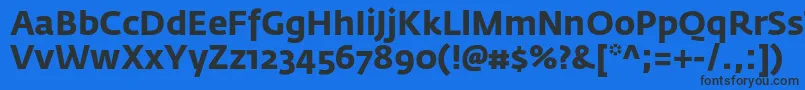 フォントFedrasansproBold – 黒い文字の青い背景
