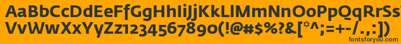 FedrasansproBold-fontti – mustat fontit oranssilla taustalla