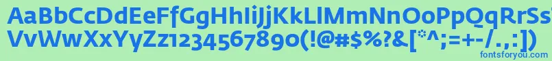 フォントFedrasansproBold – 青い文字は緑の背景です。