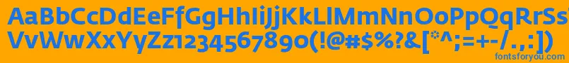 フォントFedrasansproBold – オレンジの背景に青い文字