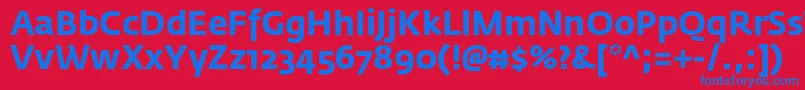 フォントFedrasansproBold – 赤い背景に青い文字