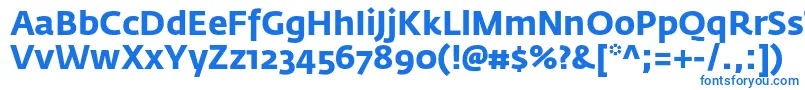 FedrasansproBold-fontti – siniset fontit valkoisella taustalla