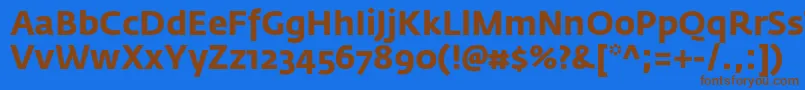 Czcionka FedrasansproBold – brązowe czcionki na niebieskim tle