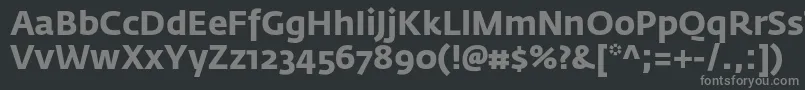 フォントFedrasansproBold – 黒い背景に灰色の文字