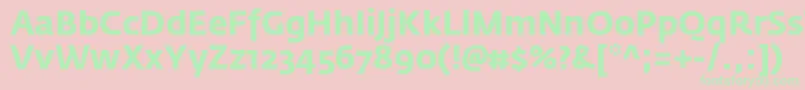 FedrasansproBold-fontti – vihreät fontit vaaleanpunaisella taustalla