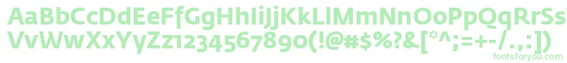 FedrasansproBold-fontti – vihreät fontit valkoisella taustalla
