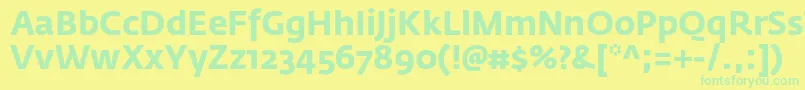 FedrasansproBold-fontti – vihreät fontit keltaisella taustalla