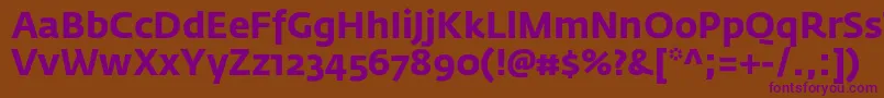 FedrasansproBold-fontti – violetit fontit ruskealla taustalla