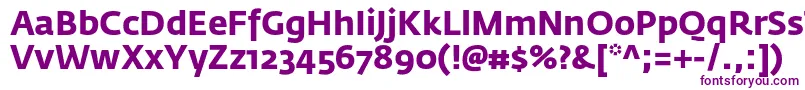 フォントFedrasansproBold – 白い背景に紫のフォント