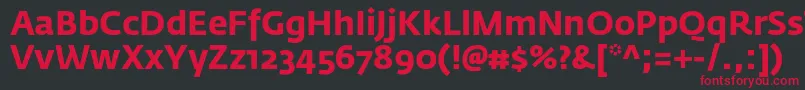 Шрифт FedrasansproBold – красные шрифты на чёрном фоне