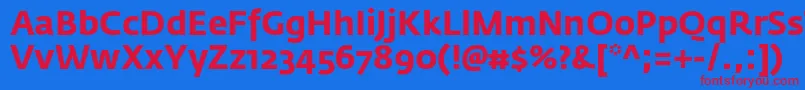 フォントFedrasansproBold – 赤い文字の青い背景