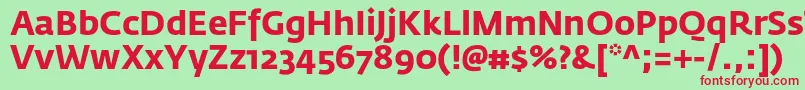 Шрифт FedrasansproBold – красные шрифты на зелёном фоне