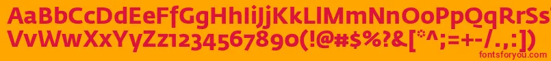 フォントFedrasansproBold – オレンジの背景に赤い文字