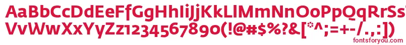 FedrasansproBold-Schriftart – Rote Schriften auf weißem Hintergrund