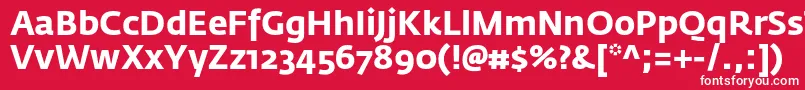 FedrasansproBold-Schriftart – Weiße Schriften auf rotem Hintergrund