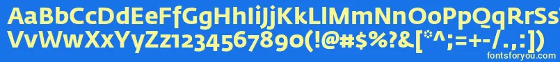 Шрифт FedrasansproBold – жёлтые шрифты на синем фоне