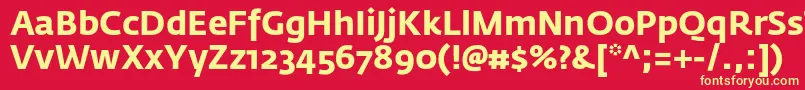 フォントFedrasansproBold – 黄色の文字、赤い背景