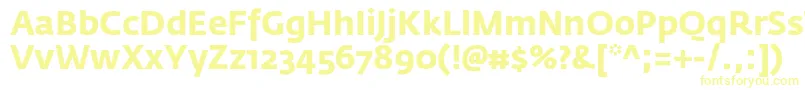 フォントFedrasansproBold – 白い背景に黄色の文字